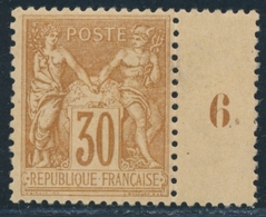 * N°80 - 30c Brun Jaune + Mill. 6 - TB - 1876-1878 Sage (Type I)