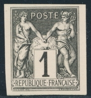 (*) N°83c - 1c Noir - Emission Des Régents - ND - Sans Teinte De Fond - TB - 1876-1878 Sage (Type I)