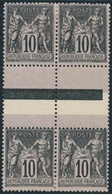 **/* N°89f - 2 Paires Verticales - Type II Et III Se Tenant - TB - 1876-1878 Sage (Type I)