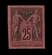 (*) Granet 25c Noir S/rouge - Signé G Bühler - TB - 1876-1878 Sage (Type I)