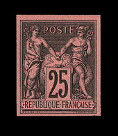 (*) N°91c - 25c Noir S/rouge - Emission Des Régents - ND - TB - 1876-1878 Sage (Type I)