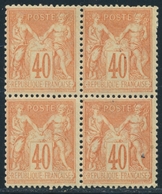 **/* N°94 - Bloc De 4 - 2 Ex ** - TB - 1876-1878 Sage (Type I)