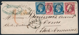 L N°14A (x2) - 17B (x2) Rose Vif - Obl Bur - "G" = PARIS - Oct 62 Pr ROME (Italie) - B/TB - 1849-1876: Période Classique