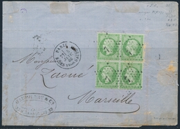 LAC N°20 - 5c Vert - Bloc De 4 - Obl. Étoile 7 - Càd Paris - 5/1/66 - 1 T. 2 Dents Courtes - Sinon TB - 1849-1876: Classic Period