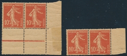 ** N°138 - En 2 Paires - BDF + Interpanneau - Papier GC - TB - 1906-38 Semeuse Camée