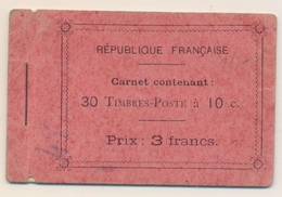 ** N°138 C7 - 10c Rouge - Type II - Carnet Incomplet - 18ex Papier X - TB - Other & Unclassified