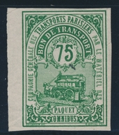 (*) COL. POSTAUX DE PARIS POUR PARIS (Réf. Maury) N°3 - 75c Vert - Pli - BDF - Mint/Hinged