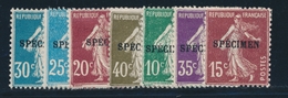 **/* N°139/40, 142, 159, 189, 192/93 - SPECIMEN - TB - Cours D'Instruction