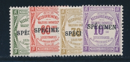 * TIMBRES TAXE N°43/44, 46, 48 - SPECIMEN - TB - Cours D'Instruction