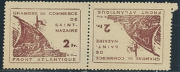 (*) SAINT NAZAIRE N°9a - Paire - Tête Bêche Du 2F - Signé A. Brun/Barthélémy - TB - Francobolli Di Guerra