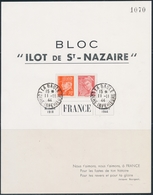 O POCHE DE SAINT NAZAIRE N°412, 511 (Afft 1F) - Obl. La Baule - 11/11/44 - S/encart "Bloc Ilôt De ST NAZAIRE" - Nov 1918 - Sellos De Guerra
