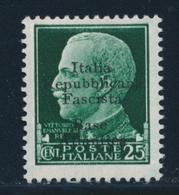 * BASE NAVALE ITALIENNE N°4 - 25c Vert Foncé - Signé Calves - TB - War Stamps