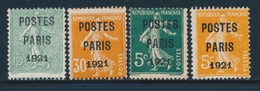 (*) N°26/29 - 4 Val De PARIS 1921 - TB - 1893-1947