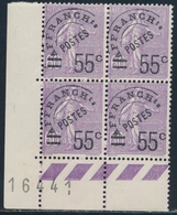 **/* N°47 - Bloc De 4 - CDF - N° Contrôle - 2 Ex ** - TB - 1893-1947