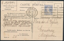 CP N°237a (40c Bleu Semeuse) - Obl. Flamme Illustrée "Salon La Machine Agricole - PARIS" - 22/1/31 - S/CP De La Samarita - Coil Stamps