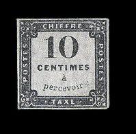 (**) N°1 - 10c Noir - Litho - Gomme Légèrement Coulée - Très Rare - B - 1859-1959 Mint/hinged