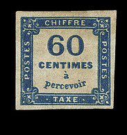 * N°9a - 60c Bleu Très Foncé - Forte Charn. - TB - 1859-1959 Neufs