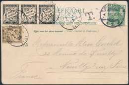 CP N°10 - Bde De 3 + N°15 - Obl. Neuilly S/Seine - 7/1/1902 - S/CP De Pforzheim - Taxe "T" - Signé Roumet - TB - 1859-1959 Postfris