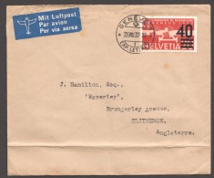 1937  Lettre Aérienne Pour L'Angleterrre  Zum 25  Mi 310  Seul - Otros & Sin Clasificación