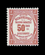 ** N°47 - 50c Rouge - Signé Calves - TB - 1859-1959 Postfris