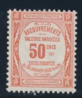 * N°47 - 50c Rouge - Signé JF Brun - TB - 1859-1959 Postfris