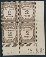 ** N°62 - 2F Sépia - Bloc De 4 - Coin Daté 15/6/31 - TB - 1859-1959 Neufs