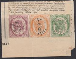 L TELEGRAPHE N°6/8 - S/Grd Fgt Dépêche Ministère Intérieur - Càd PEZENAS De 1869 - TB - Telegraph And Telephone