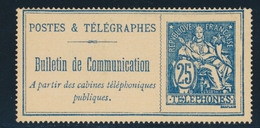 (*) TELEPHONE N°16 - 25c Bleu - TB - Telegraph And Telephone