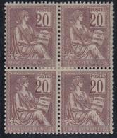 * N°113a - Bloc De 4 - Chiffres Déplacés - Charn. Légère - TB - Unused Stamps