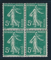 * N°137 - 5c Vert - Bloc De 4 - Recto Verso - TB - Unused Stamps