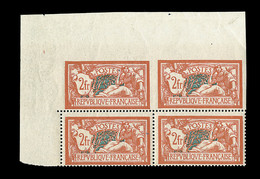 ** N°145g - 2F Orange Et Vert - Bloc De 4 - CDF - 2 Ex ND - Tenant à Dentelé - Rare - TB - Unused Stamps