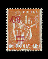 * N°359b - 80c S/1F Orange - Surch. Renversée - Signé A. Brun/Scheller - TB - Unused Stamps