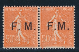 ** FRANCHISE MILITAIRE N°6c - Paire - "M" Rapproché Tenant à Normal - TB - Unused Stamps