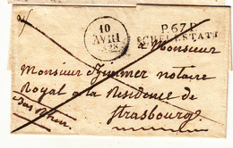 LSC P67P SCHELESTATT - 10/04/1828 - Pr Strasbourg - TB - Covers & Documents