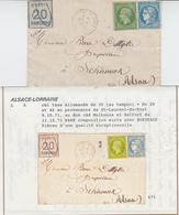 L Als/Lor N°6 + 20, 46 (Rare Composition Mixte) - De St Laurent Du Pont - 9/10/71 - Pr Schirmeck - Au Verso Cachet De Fe - Covers & Documents