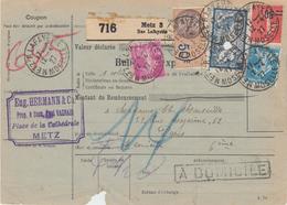 BE De METZ - Pr Paris - 12/4/27 - Afft N°123, 140, 190, 220 + Fiscal - TB - Lettres & Documents