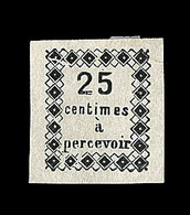 * TAXE N°1 - 25c Noir S/blanc - Signé Thiaude - TB - Altri & Non Classificati