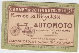 ** CARNETS N°170 - Carnetde 20 T. - Pub "Bicyclette AUTOMOTO" - B/TB - Vide