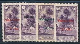 * TIMBRES TELEGRAPHE N°42/44, 47 - 4 Valeurs - Qques Rousseurs - Maroc Espagnol