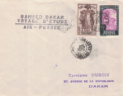 SOUDAN FRANCAIS - GRIFFE "BAMAKO-DAKAR / VOYAGE D'ETUDE / AIR-FRANCE" - LE 24 OCTOBRE 1937. - Covers & Documents