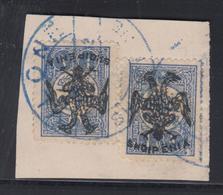 F N°7 (x 2) - 1pi Outremer - Signé Calves - TB - Albania