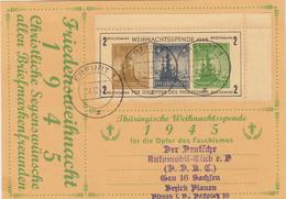 CP BF Mi N°1xa - Bloc De Noël - Obl. ERFURT - 24/12/45 - S/carte "Friedensweihnacht 1945" - TB - Other & Unclassified