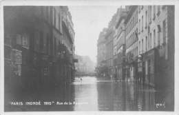 PARIS -INONDATION- RUE DE LA ROQUETTE -CARTE-PHOTO - Überschwemmung 1910