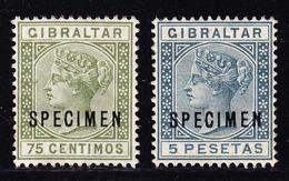 * N°27, 29 - 75 Cent Et 5p - Surch. SPECIMEN - TB - Gibraltar