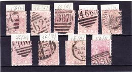 O N°56 - 2½ D. (x9) - Pl. 4/5, 8/11, 13/15 - B/TB - Used Stamps