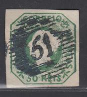O N°3 - 50r. Vert - Obl "51"- TB - Unused Stamps