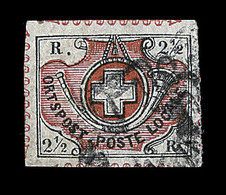 O N°12 (N°11) - Winterthür - Margé Avec Dentelure Rouge Figurée - Presque Totale - Signé Et Certif ASEP WEID - TB - 1843-1852 Correos Federales Y Cantonales