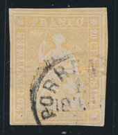 O N°25 B1a - Obl. Porrentruy - 1 Pt Clair - Signé Calves - Cote 260FS - Asp. TB - 1843-1852 Federal & Cantonal Stamps