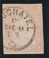 O N°24 B4 - Obl. Neuchâtel - Signé Herrmann - Cote 90FS - TB - 1843-1852 Timbres Cantonaux Et  Fédéraux