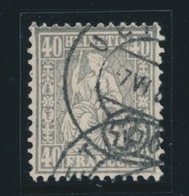 O N°50 - 40r Gris - Obl. Fausse UETIKON - Certif. Photo Herrmann - Cote 5000FS - 1843-1852 Federal & Cantonal Stamps